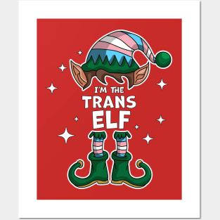 I'm The Trans Elf LGBTQ Transgender Elf Matching Christmas Posters and Art